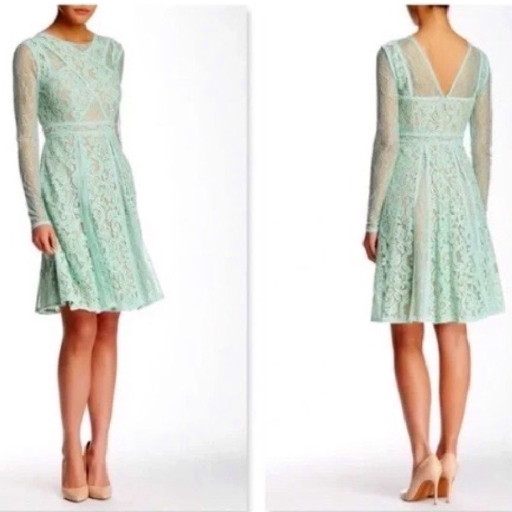 BCBG MAXAZRIA Lace Mint Green Mallory Dress - Size 4